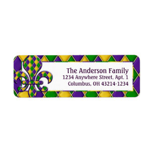 Motif Mardi Gras Fleur Arlequin