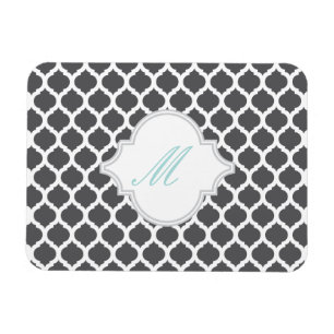 Motif marocain gris avec Magnets Monogrammes