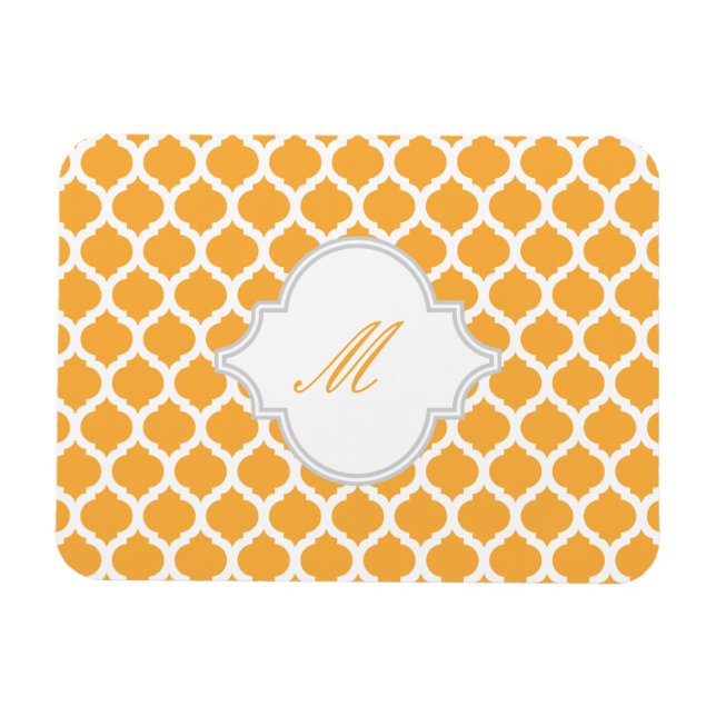 Motif marocain orange avec Magnets Monogrammes (Horizontal)