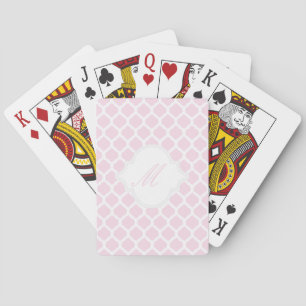 Motif marocain rose avec cartes de jeu Monogram