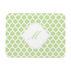 Motif marocain vert avec Magnets Monogrammes
