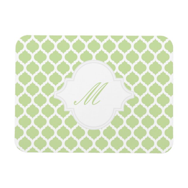 Motif marocain vert avec Magnets Monogrammes (Horizontal)