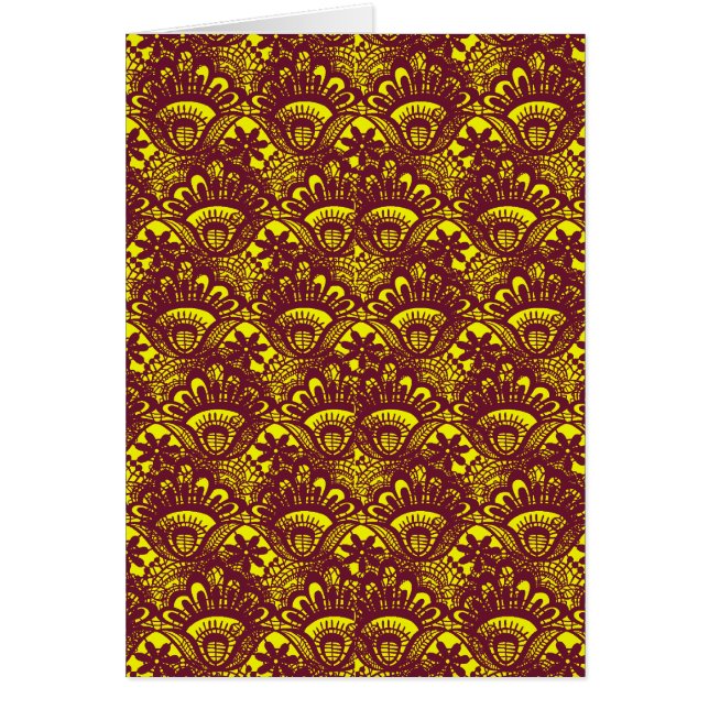 Motif marron et jaune élégant de damassé de (Devant)