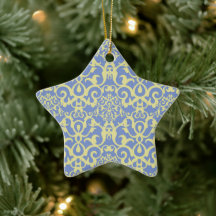 Motif méditerranéen - Ornement bleu et jaune