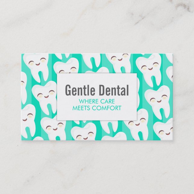 Motif mignon de dent - cartes de visite faits sur (Devant)
