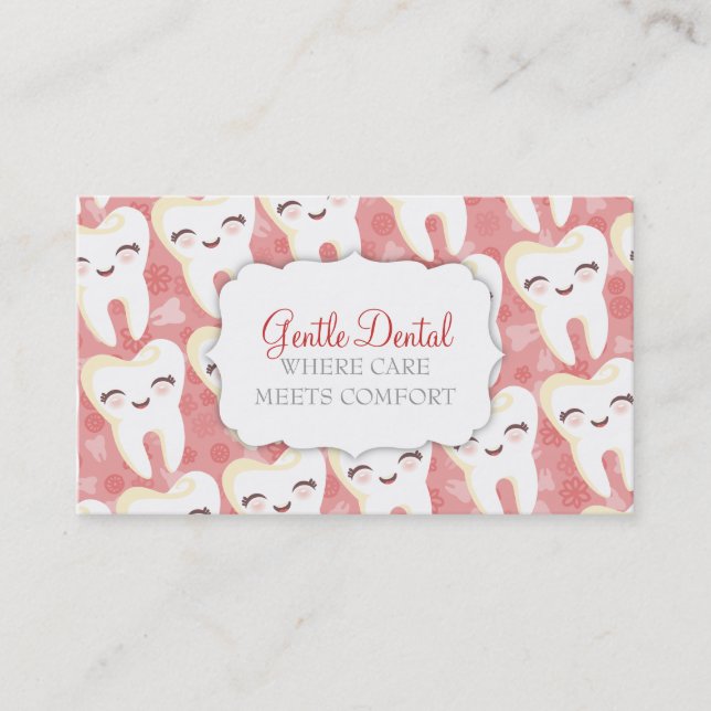 Motif mignon de dent - cartes de visite faits sur (Devant)
