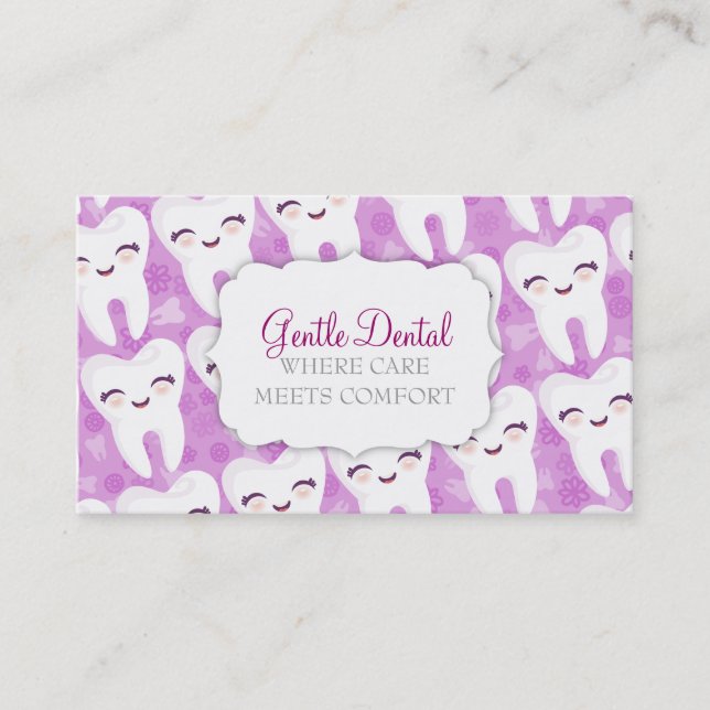 Motif mignon de dent - cartes de visite faits sur (Devant)