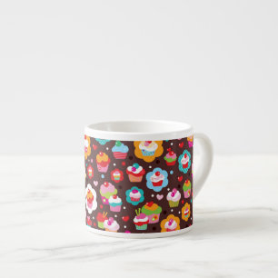 Motif mignon de gâteau de tasse