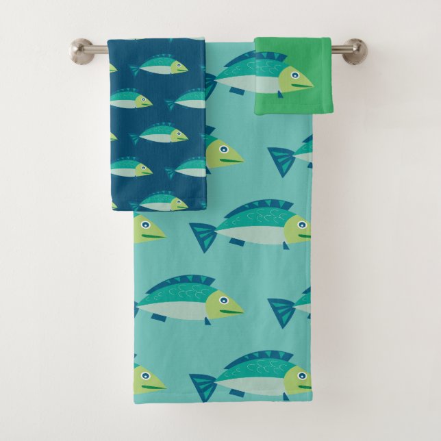 Motif mignon Teal de poissons vert-bleu (En situation)