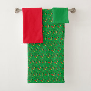 Motif mini fleur sauvage rouge vert