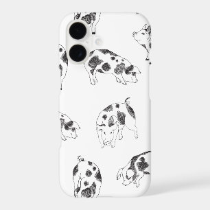 Motif Minimaliste de Cottagecore Vintage au Cochon
