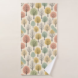 Motif minimaliste de l'arbre d'automne Pastel Forê