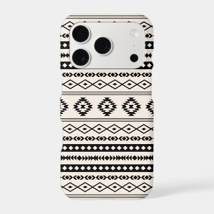 Motif mixte aztéque noir sur fond crème