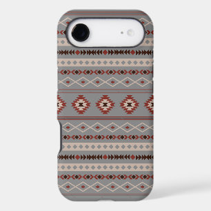 Motif Mixte Brun Gris Crème Rouille Aztèque