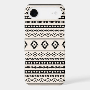 Motif mixte noir sur crème inspiré des Aztèques