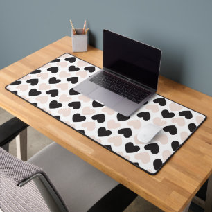 Motif moderne Blush Rose Black Love Hearts