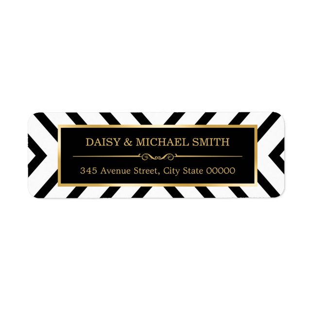 Motif moderne Classy Gold Black White Line (Devant)