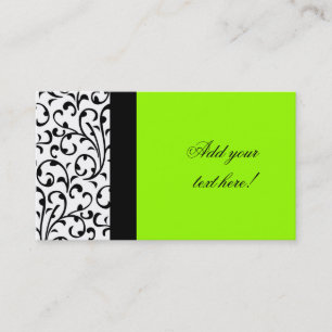 Motif moderne de damassé de carte de visite vert