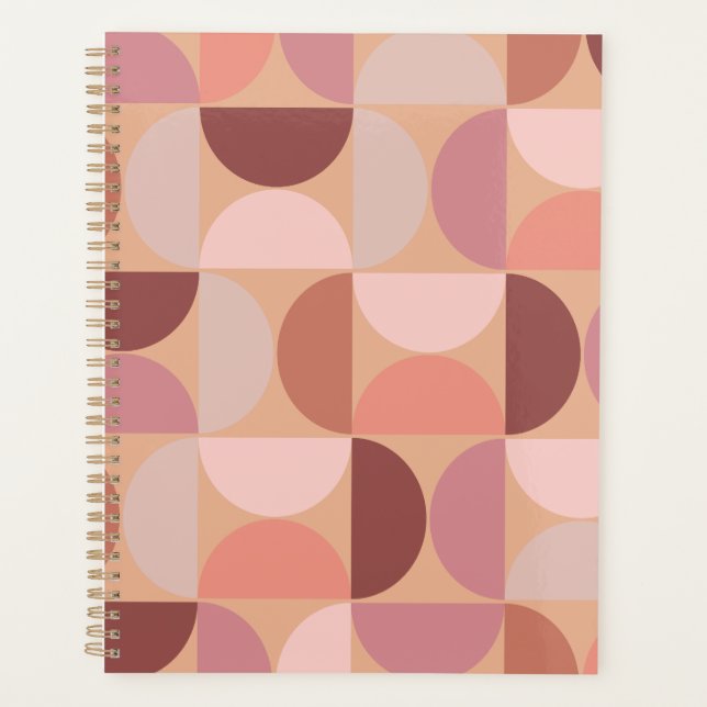 Motif moderne du milieu du siècle Peach Fuzz (Devant)