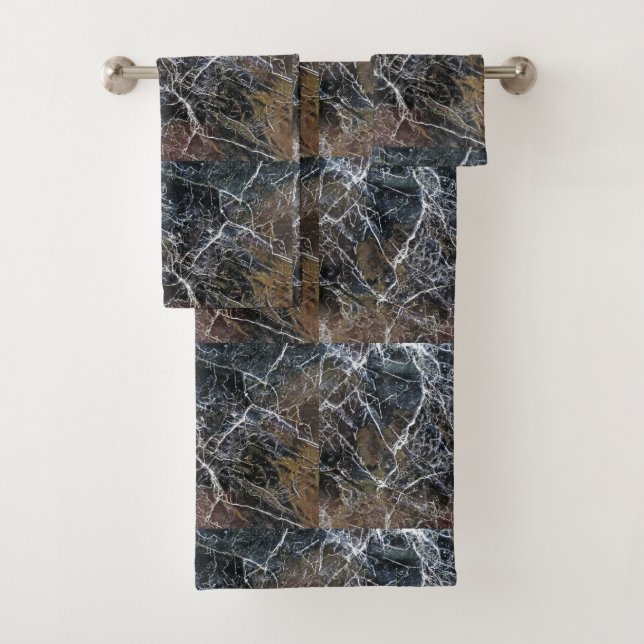 Motif moderne élégant en marbre blanc noir (En situation)