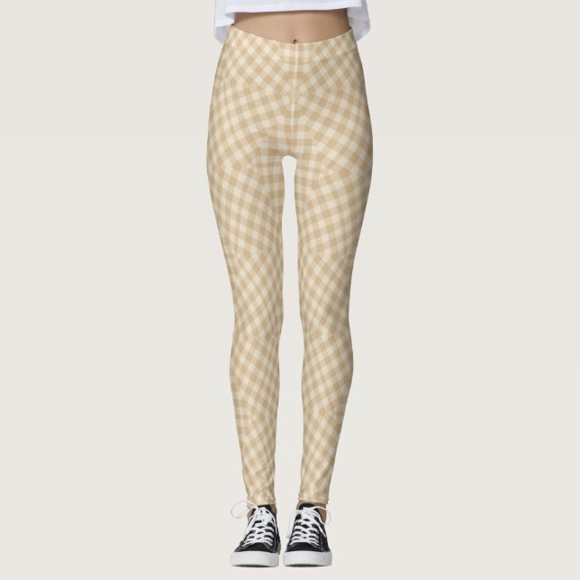Motif moderne En vichy - Leggings beige (Devant)
