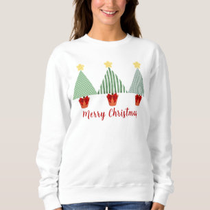 Motif moderne Joyeux Noël Arbre Sweatshirt