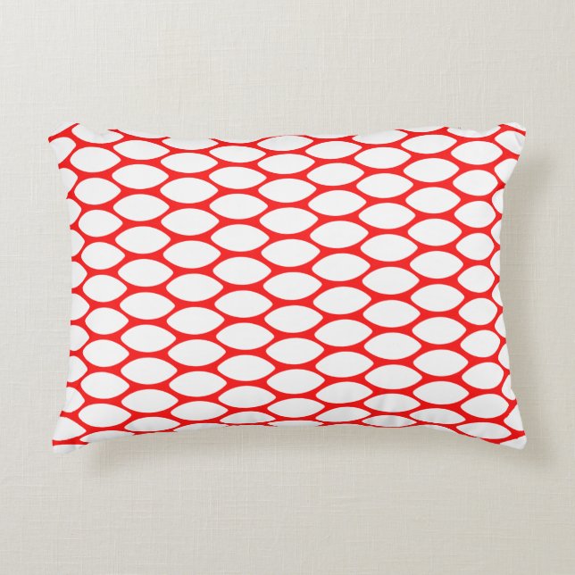 Motif moderne rouge blanc Coussin (Devant)