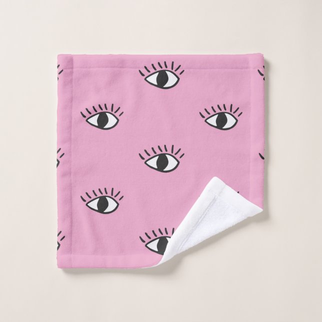 Motif moderne sans soudure avec yeux dessinés à la (Gant de toilette)