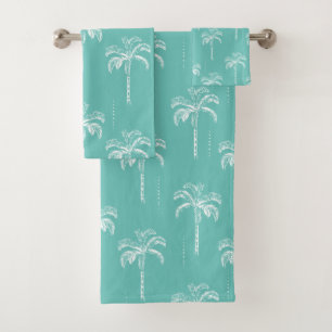 Motif moderne Turquoise Tropical Palm Tree