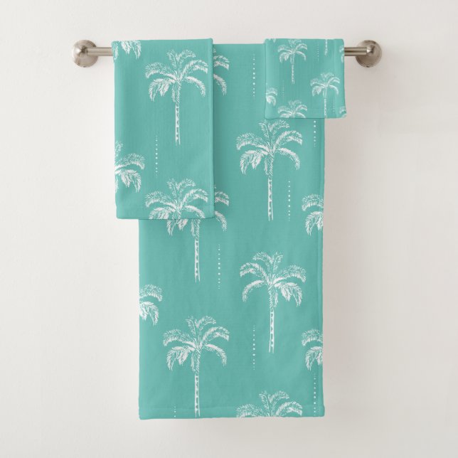 Motif moderne Turquoise Tropical Palm Tree (En situation)