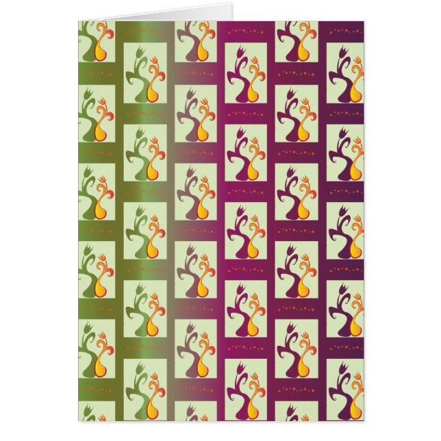 Motif moderne vert et violet Tulip Couple (Devant)