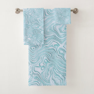 Motif Moire en soie à Bright Aqua