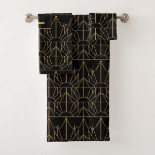 Motif Monogram Gold et Black Art Déco