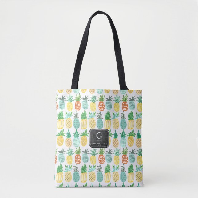 Motif Monogramme ananas | SAC FOURRE-TOUT (Devant)