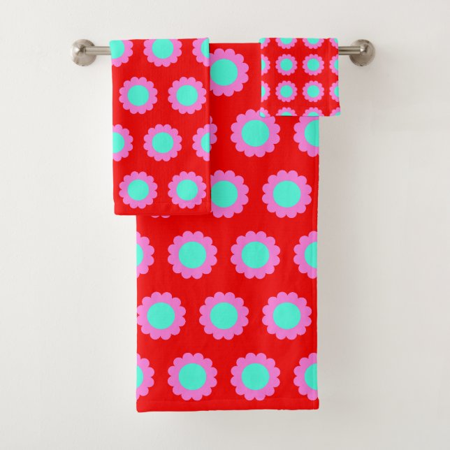 Motif Mood 60s style Boho Retro Red Pop Flower (En situation)