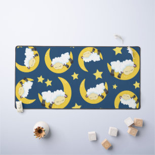 Motif mouton, Mouton couché, Lune, Étoiles