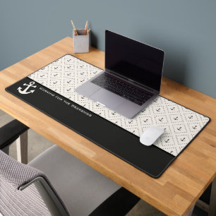 Motif nautique noir et blanc avec ancre