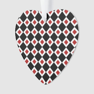Motif noir, blanc, diamant rouge