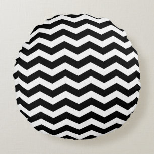 Motif noir Chevron Coussins rondes