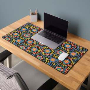 Motif noir chic avec des fleurs colorées