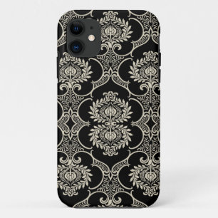 Motif noir et blanc Damask iPhone 5 Coque
