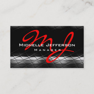 Motif noir gris rouge Carte de visite