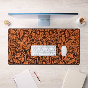 Motif Noir Orange Brûlé Vintage William Morris