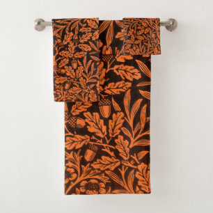 Motif Noir Orange Brûlé Vintage William Morris