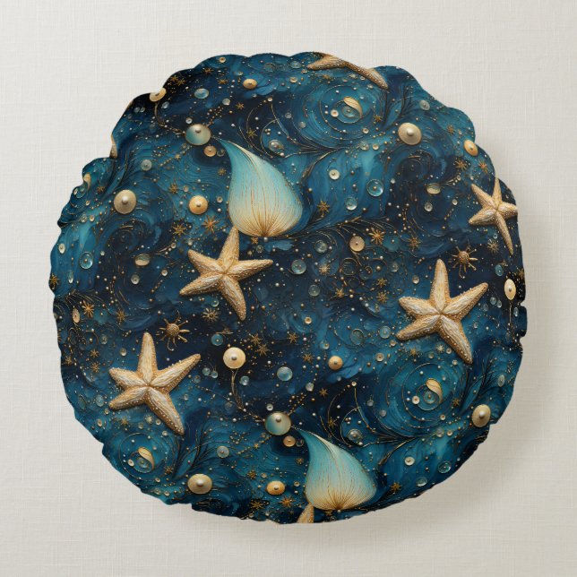 Motif Ocean Starfish Coussin ronde (Devant)