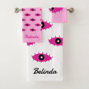 MOTIF Oeil Mal BOHO Avec Nom Fuchsia Pink y2k