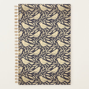 Motif oiseau beige vintage sur fond sombre