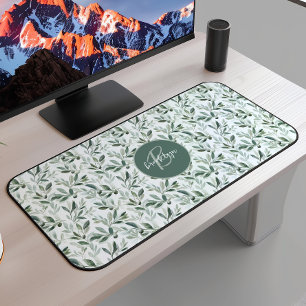 Motif Olive Rustique Vert Sauge Monogramme