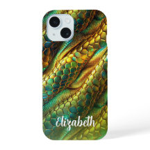 Motif ombré vert et or peau de serpent