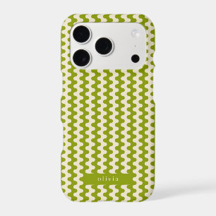 Motif ondulé vert Matcha gras avec nom